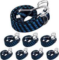 8 pack Rubber Bungee Cords  Heavy Duty (8x24in)