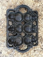 Cast iron snowman baking mold