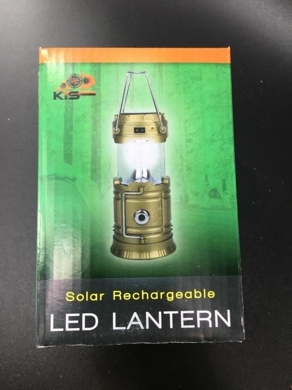 New in box solar, rechargeable lantern.