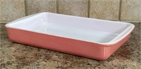 Vintage Pyrex pink casserole pan 12x7