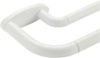 Matte White Double Curtain Rods  72-144 Inches