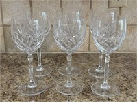 6 Lead crystal wine glasses