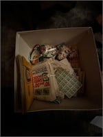 Box of Vintage Coupons and Stamps