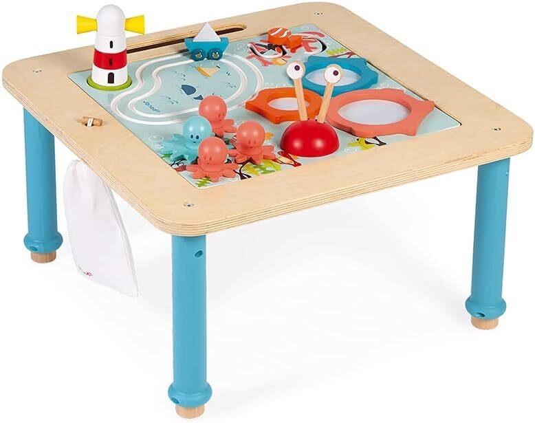 Janod Wooden Activity Table - 14pc  Ages 18m+