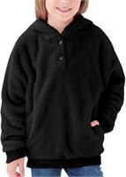 Sherpa Hoodie for Girls 12-13Y  Black & Pink