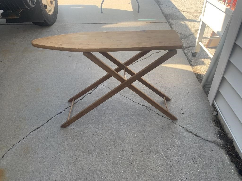 Vintage Small Childs Size Wooden Ironing Board