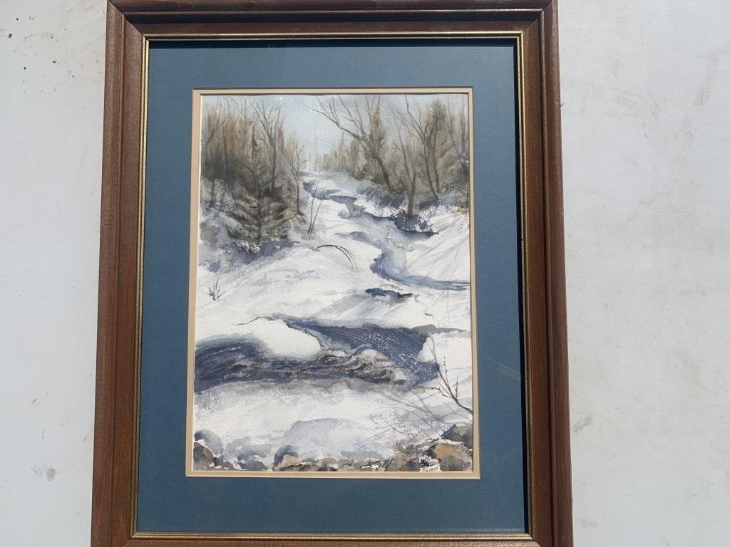 Winter Scene Painting 20 1/2"x16 1/4"