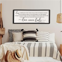 24X10 Love Never Fails Sign 1 Cor. 13 Art