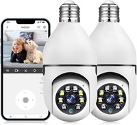 NEW $40 2PK Wireless Light Bulb Security Cameras