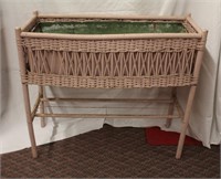 Wicker fern plant stand with metal insert,  30 X