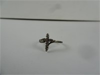 Sterling Silver Cross Ring Size 9 - 2g