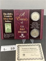A Century of US Half Dollars Silver Franklins