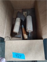 Box of contrete trowel tools (3)