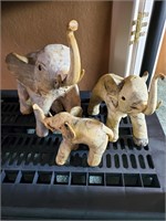 3 Oyster Pulp Elephant Figurines