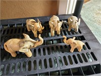 5 Small Oyster Pulp Elephant Figurines