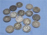 Sixteen Barber Dimes 90% Silver