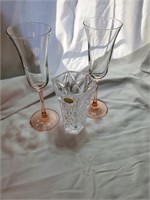 Stunning French Lot Vase and Glasses