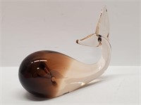 Brown Art Glass Whale