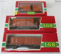 3 LGB “G” Gage Woodside Freight Cars, OB