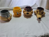 Set of 4 Looney Tunes Character Cups