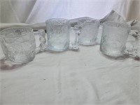 VTG Flintstone Textured Glass Cups