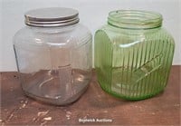 2 Hoosier storage jars canisters