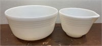 2 Pyrex Hamilton Beach Milk glass mixing bowls