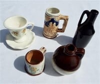 Lot of Smalls - pottery jugs, cups, cup & saucer.