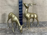 Pair brass deer
