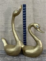 Pair brass ducks