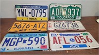 6 license plates - MN, NY, TN, & CO