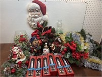 Box of Christmas- Garland, brass electric lamps,