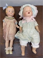 2 composition dolls