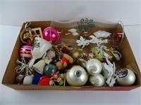 Flat of Misc. Christmas Items - Ornaments Glass