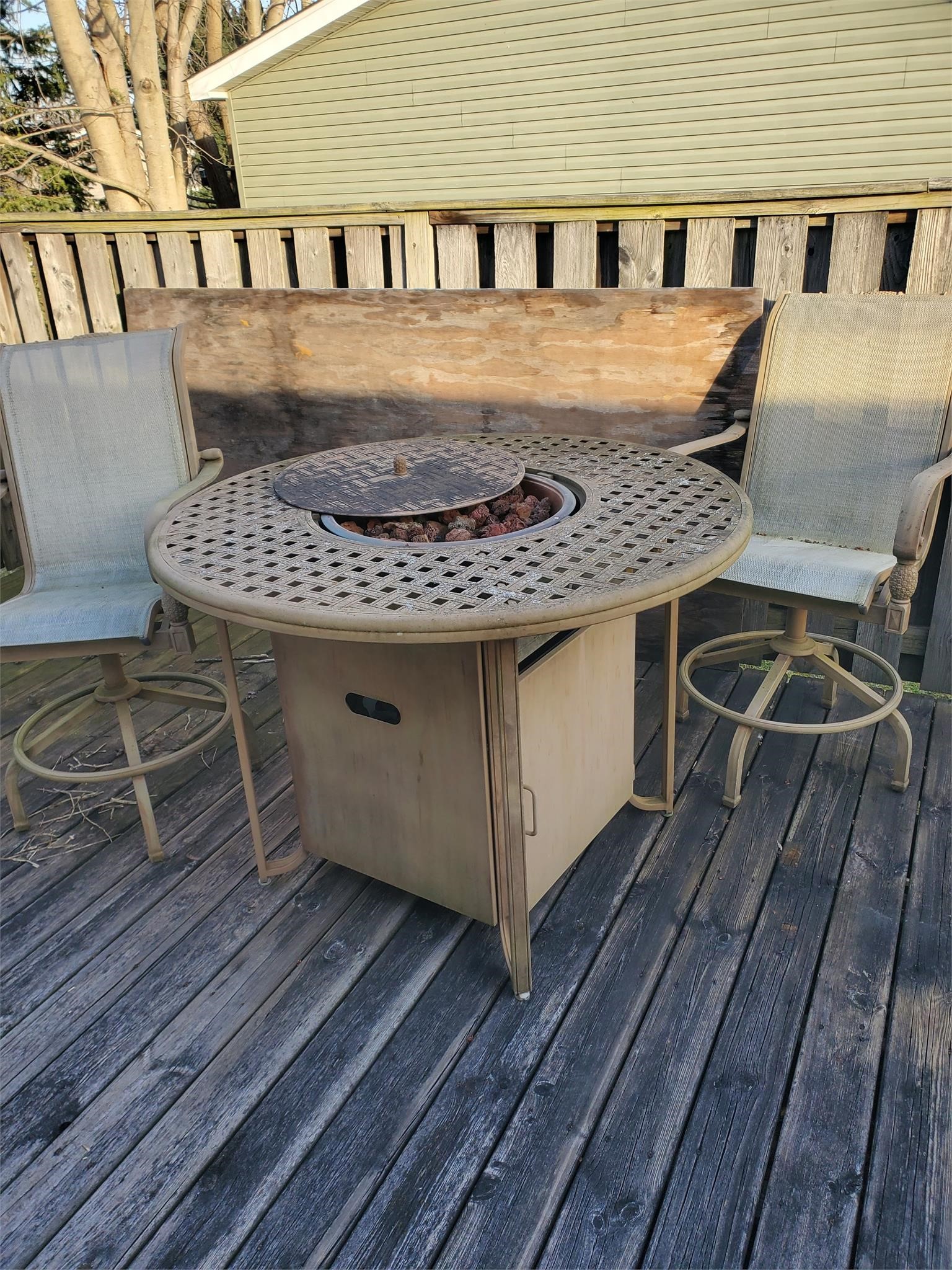 Outdoor Firepit Patio Table Bar Height