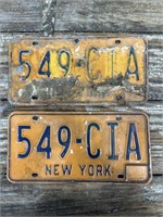 Vintage NY license plates