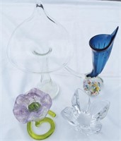 Art Glass Flower theme vases/candle holder. Vase