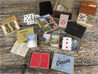 Shoebox of vintage playing cards