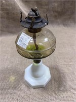 Antique Milk glass Foot Kerosene Lamp
