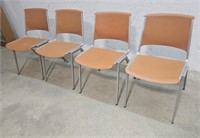 vintage MCM aluminum steelcase stacking chairs