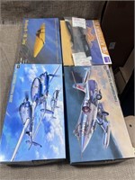 4 Various Model Airplanes and 2 Propellers