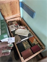 Vintage Wooden Crate with Books