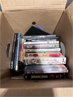 Box of kids' books w/DVDs