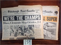 1971 Pirates & 1976 Steelers Champs Newspapers