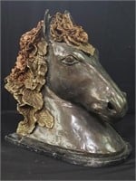 Signed composite horse bust by Ione Citrin