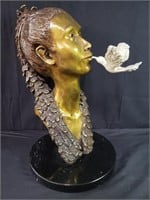 Bronze lady bust by Ione Citrin