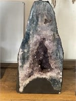 Large amethyst quartz  and labradorite geode