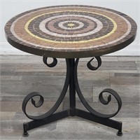 Mosaic tile top side table