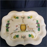 Vintage hand painted serving tray