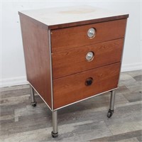 Mid century cabinet on casters
